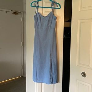 Blue linen dress